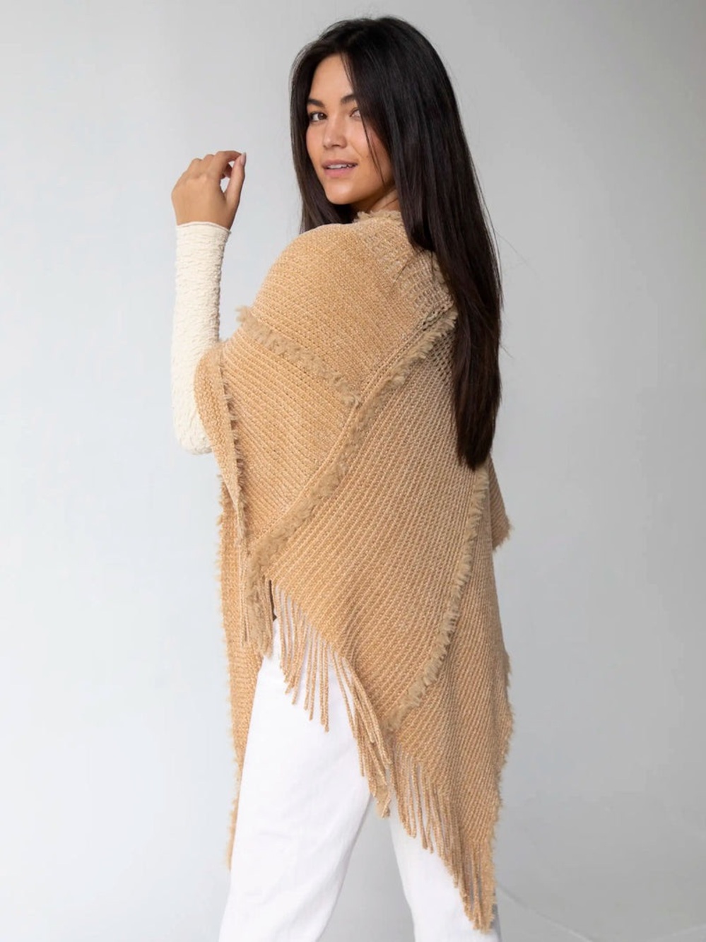 NATURAL LIFE Chenille Poncho Scarf